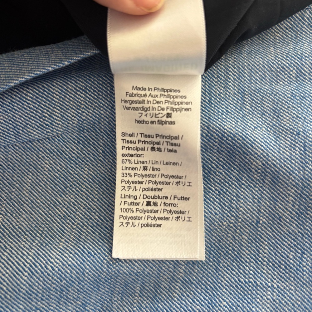 J. CREW Parke Blazer Stretch Linen Bright Atlantic White Blue Size 10 - Picture 7 of 7